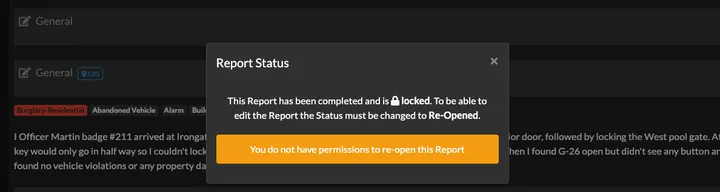 Lock Reports After Completion