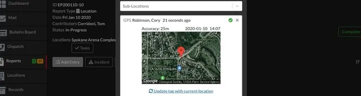 User GPS Tags in Reports