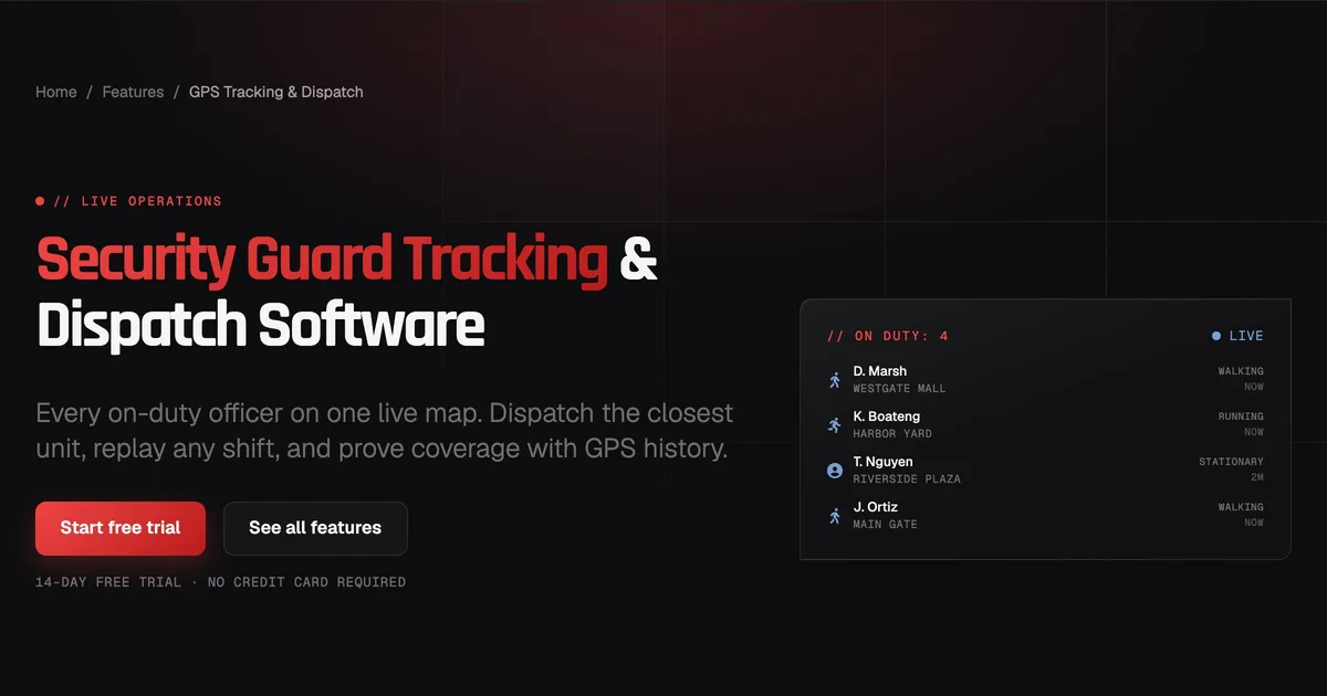 Security Guard Tracking Software & Dispatch | THERMS