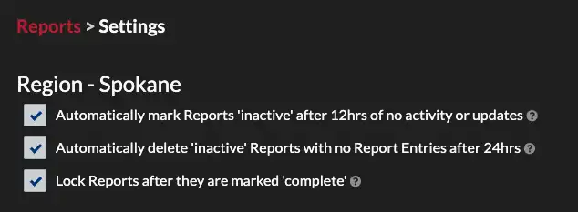 Report Locking Settings