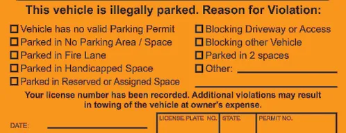 Custom Parking Violations & Tow Notices