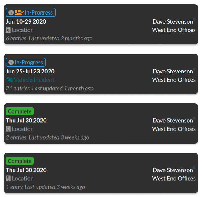 A list of reports