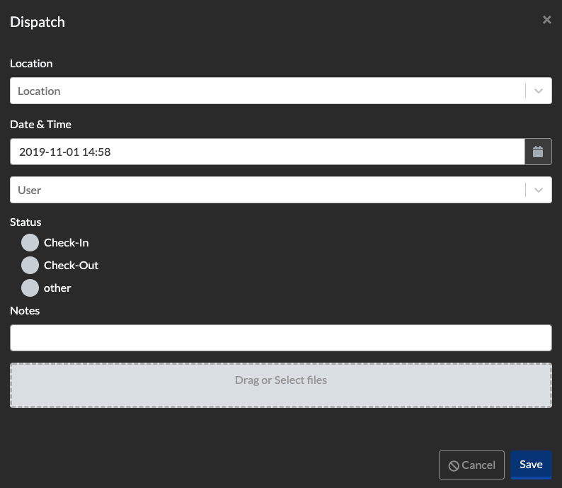 Dispatch Duty Status form