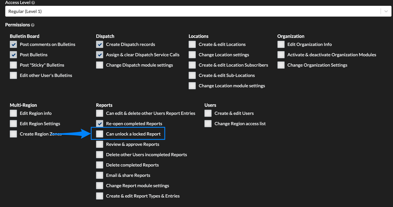 Unlock Report Permission