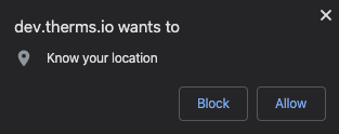 Browser's Locaction Permission prompt