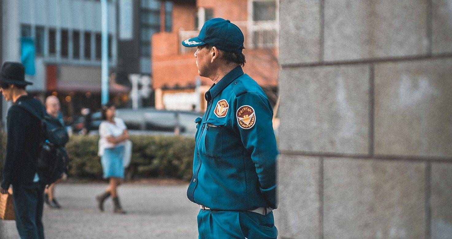 security officer patrolling parking lot